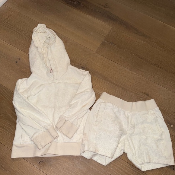 Cozy White Hoodie and Shorts Set